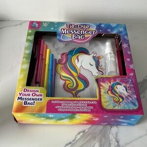 Kids tie-dye messenger bag unicorn craft
